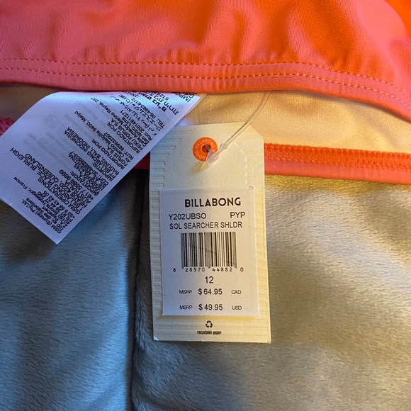 NWT Billabong Girls Swim Top size 12 - Picture 3 of 3